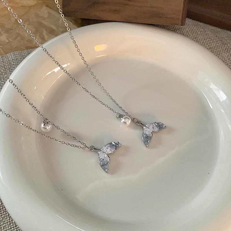 

Exquisite French Blue Pearl Fishtail Choker
