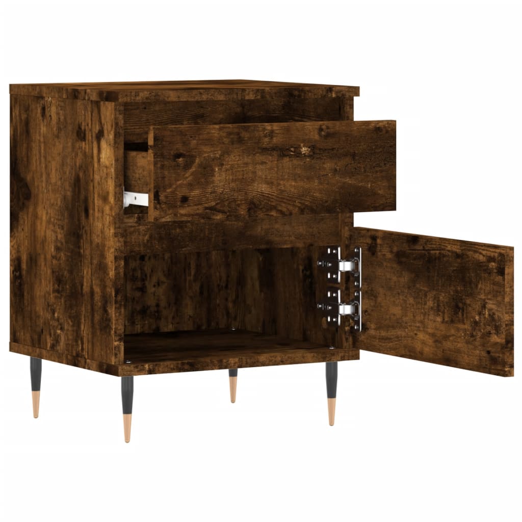 Nightstand Smoked Oak 40x35x50 cm Wood Based Material
