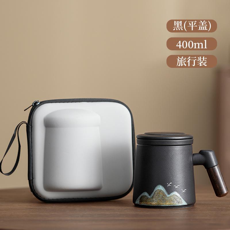 Light luxury company gifts suet jade twisted lotus ceramic mug with lid office teacup gift