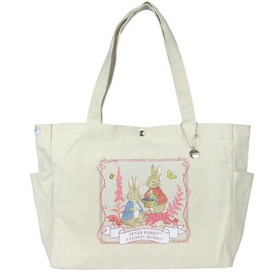 PETER RABBIT(TM) Canvas Tote Bag, Shoulder Strap, Horizontal, Fits A4 Size, 2504-0645, Off-White