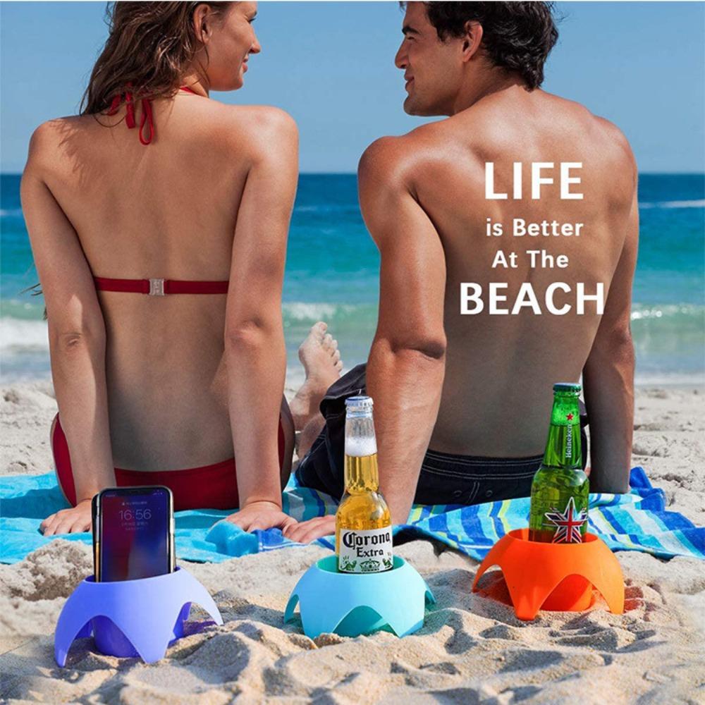 Plastic Beach Cup Holders, Multicolor Outdoor Sand Drink Holders, Portable Beer Stand Accessories For Beach Parties And Cam
