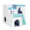 Wooden Hamster Deluxe Double Deck Villa Natural Living Hideout Hut Toy Small Animal Chew Toy for Hamster Cage