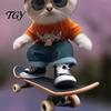 Street Fashion Car Pendant Skateboard Cat Hanging Ornament, 2D Flat Acrylic Rearview Office Workstation Ornament Mirror Decor, Trendy Skate