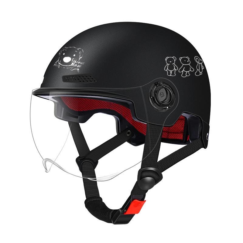 Cycling Helmet Electric Vehicle Women's Autumn and Winter Warm Motorcycle Men's Safety Hat Summer Four Seasons Half Helmet