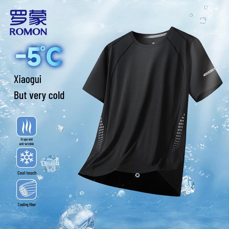 Romon Men s Ice Silk Quick-Dry T-Shirt 5XL