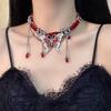 Y2K Spicy Girl Dark Star Leather Choker Necklace - Pure Desire Clavicle Chain