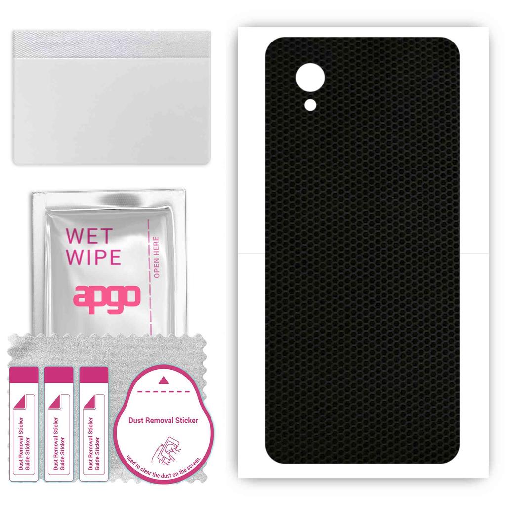 apgo Protective Skin Sticker for the back compatible with Alcatel 1 Plus, Wrap Film, Foil, Vinyl - Pattern Matrix