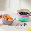 Round Fruit Drainer Basket Set Double Layer Washing Bowl Vegetable Washing Basin  Kitchen Tool