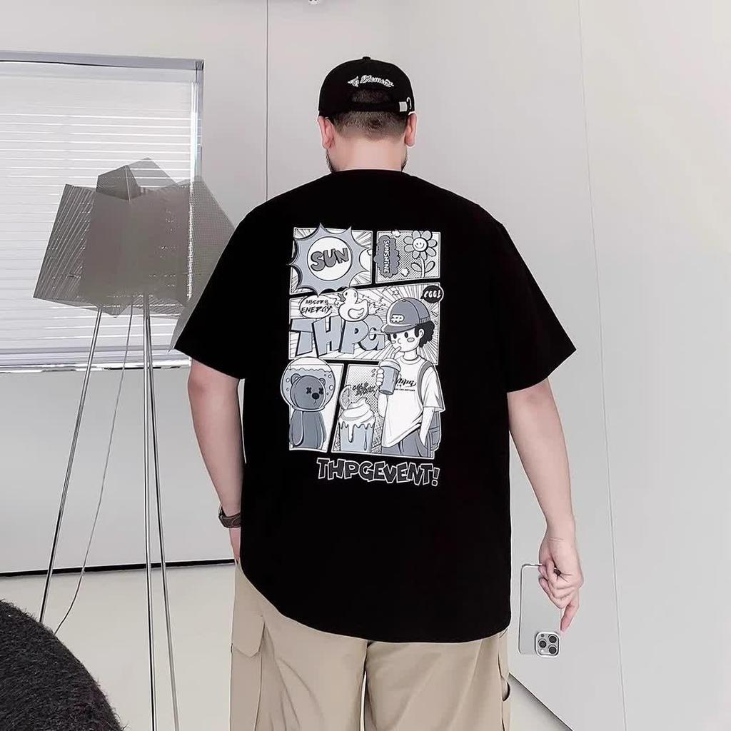 Stretch Fit Anti-wrinkle Loose Men's Short-sleeved Trend Printing Fashion Short-sleeved Top Cotton Comfortable Lightweight T-shirt