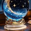 Decorative Acrylic Spheres Moon Star/Fairy Crystal Ball Ornament, Sphere for Bedroom Living Starry Sky Gifts Room Desk Decor, Exquisite Decoration
