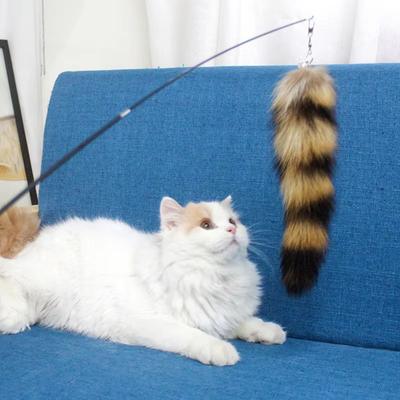 Pet Fun Teasing Cat Stick Cat Stick Fox Fur Toy Chasing Playing Gift Good Toughness Feather Stick Cat Toy