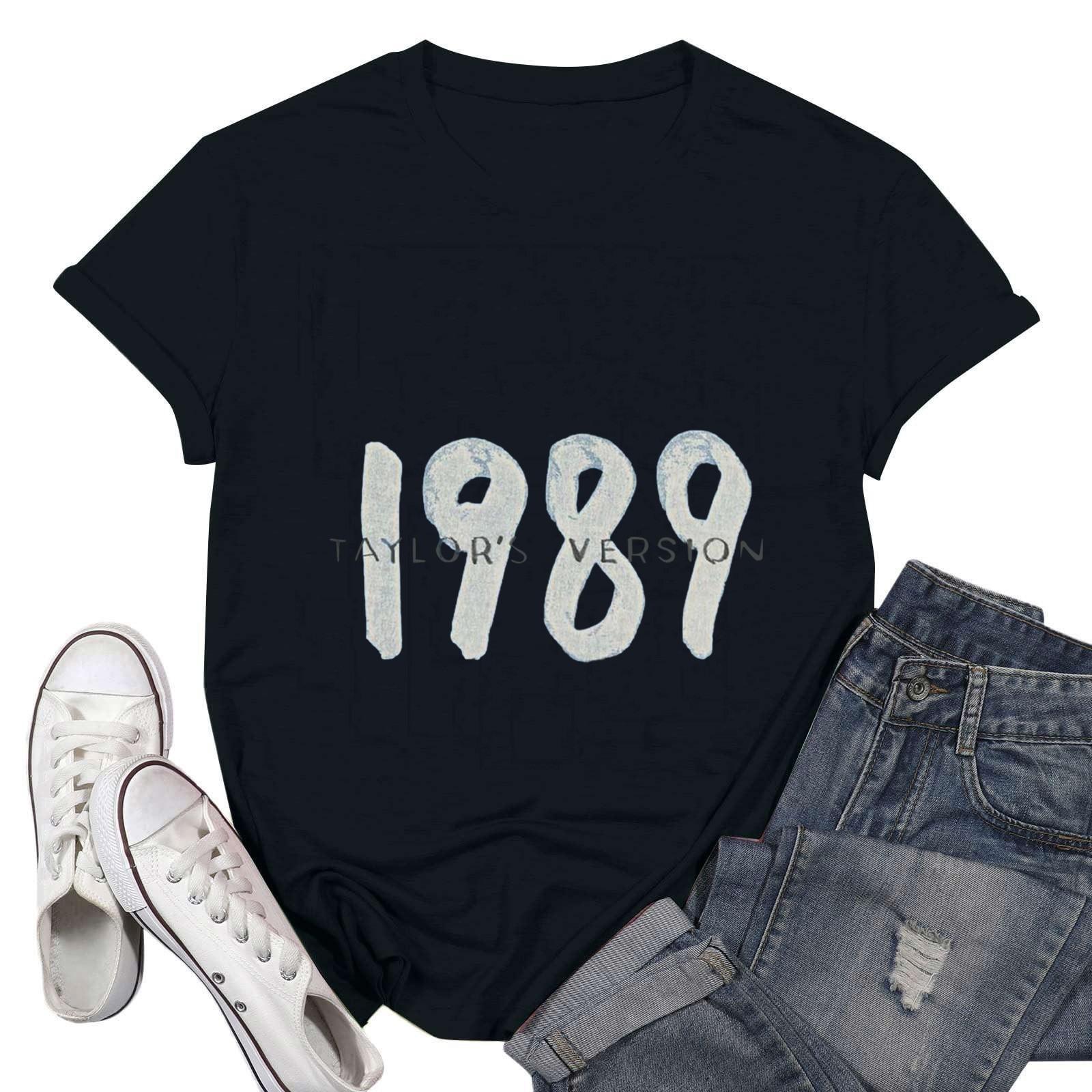 Women s Fashion Casual Round Neck Short Sleeve T-Shirt Letter Printed Top S