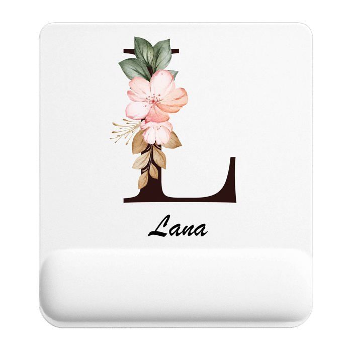 Tapis de souris - PLANETEE - Lana Lettre Fleur - 22 x 18 cm - Surface lisse antidérapante - Ép. 3 mm