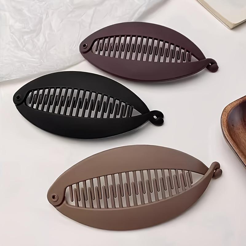 Elegant Bamboo Hair Clip Single Plastic Elliptical, Lace Design Suitable for Ages 14 and Up