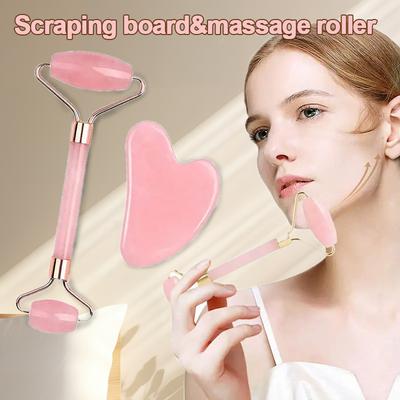 1pc/2pcs Guasha Scraper Facial Massager Gouache Scraper Face Massage Acupuncture Gua Sha Board Acupoint Eye Care SPA Detox Tool
