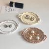 Vintage Jewelry Display Tray Oval European Decorative Plate Storage Tray Earrings Necklace Ring Display Sauce Dish Desktop Decor