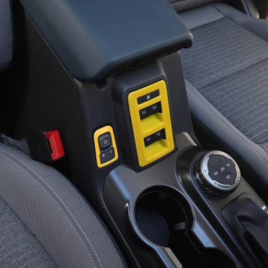 Yellow ABS Window Switch Trim Cover Decor Accessories Trim For Ford Bronco 21+