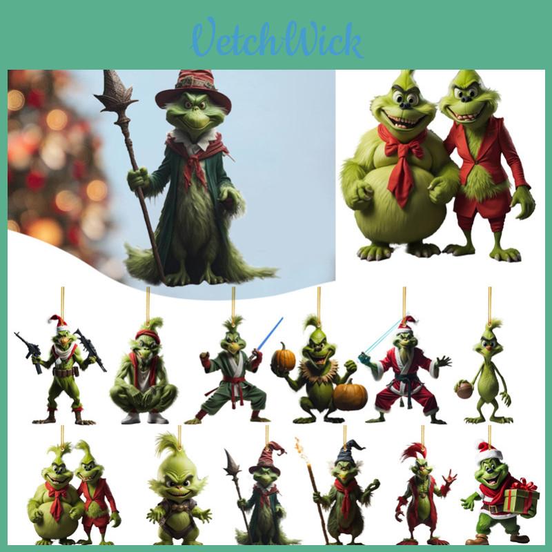 Lustige Grüne Serie Autodeko Weihnachtsbaumschmuck für Zuhause Acrylmaterial