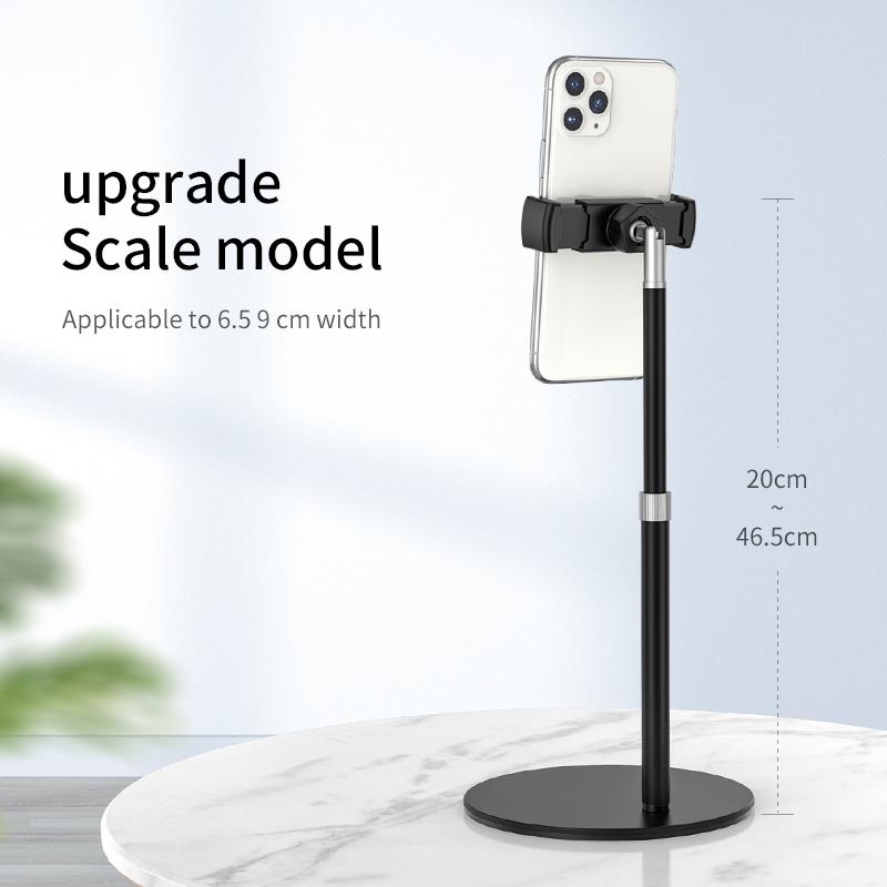 FEIXIANG 360 Rotating Aluminum Alloy Desk Phone Stand Adjustable Mobile Phone Holder Portable Adjustable Height Weighted Base Manual clip