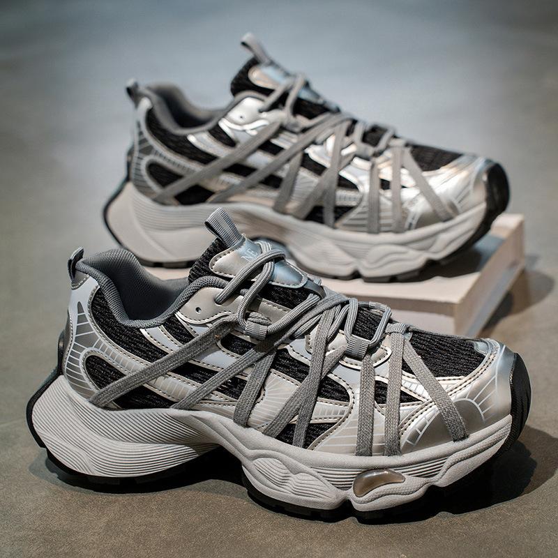 Shoes summer new mesh breathable cushioning dad shoes thick sole heightening sports and leisure shoes