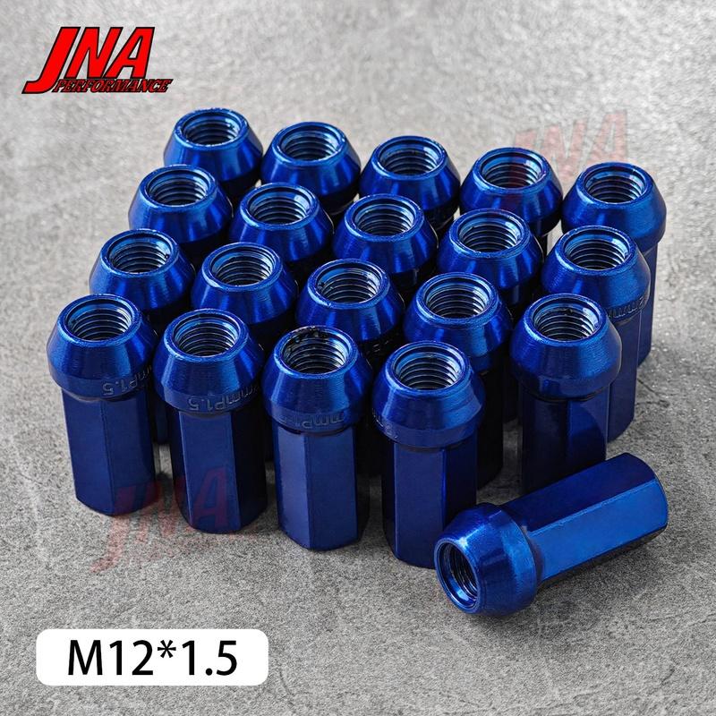 20 Adet Satış Sonrası Araç Hırsızlık Önleyici Jant Kilit Somunları Uzunluk 45MM Uzunluk M12*1.5/1.25 Bijon Somunları Kırmızı Siyah Mavi