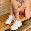 Women's Chunky Sneakers Spring and Autumn Thick Sole White Sneakers Versatile Height Increasing Platform Shoes for Women