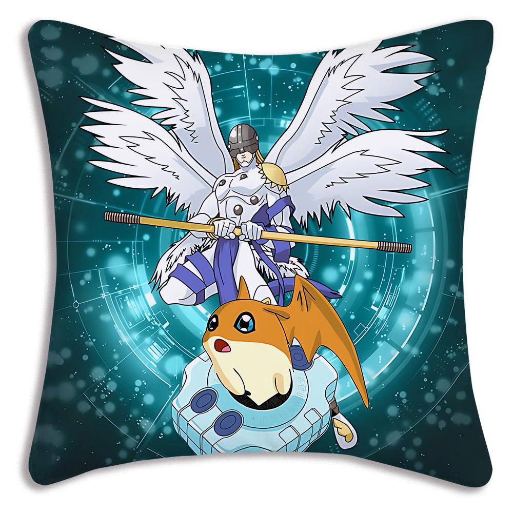 Anime For D-Digimons Pillow Covers Cartoon Sofa Decorative Home Double-sided Printing Short Plush Cute Cushion Cover