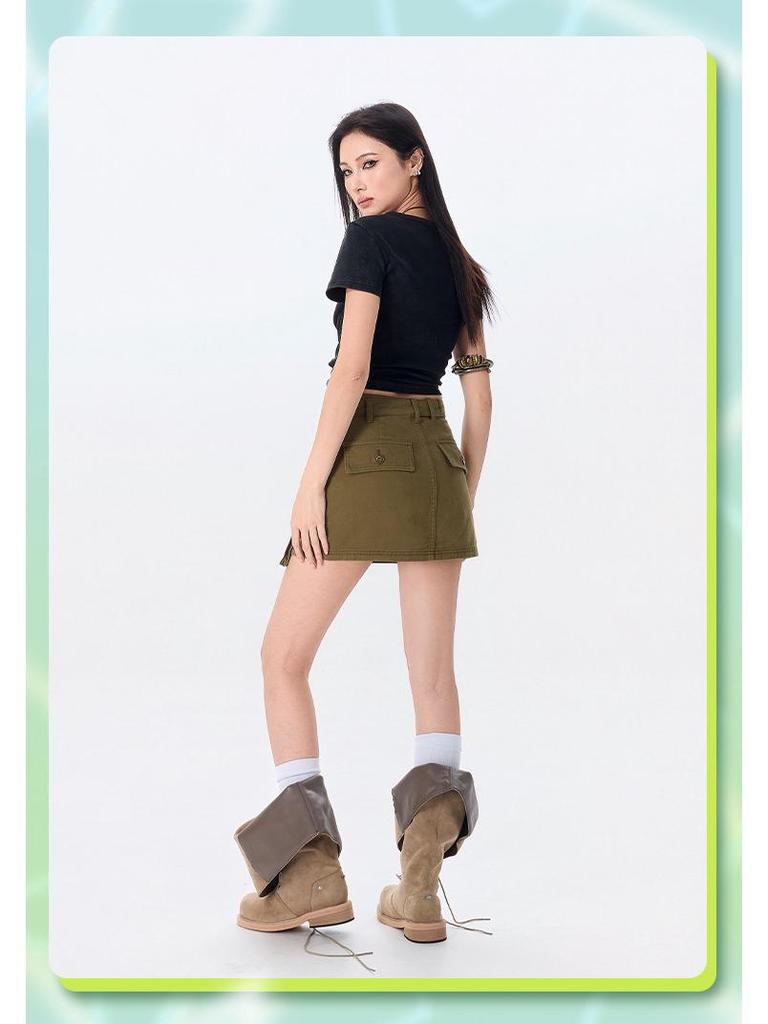 Spicy Girl High-Waisted A-Line Workwear Skirt - Summer Slimming Hip-Hugging Design for Women