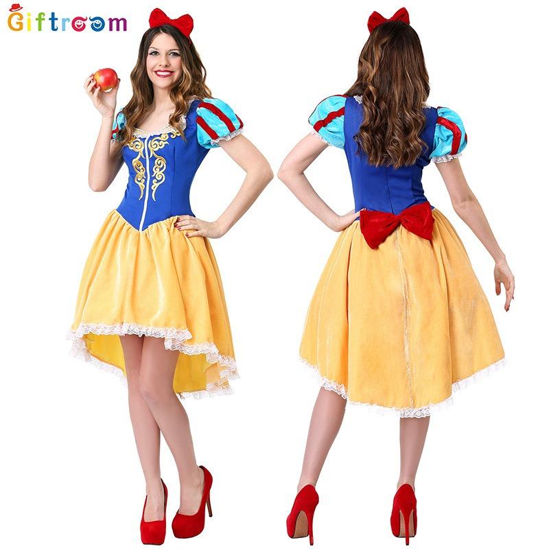 Western Masquerade Party Costume Drama Stage Performance Costume Playing Snow White Dress