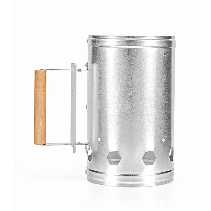 

Ведро для розжига огня для барбекю, удобное для использования на открытом воздухе, черная, быстроразжигаемая угольно-угольная печь на открытом воздухе серебряный