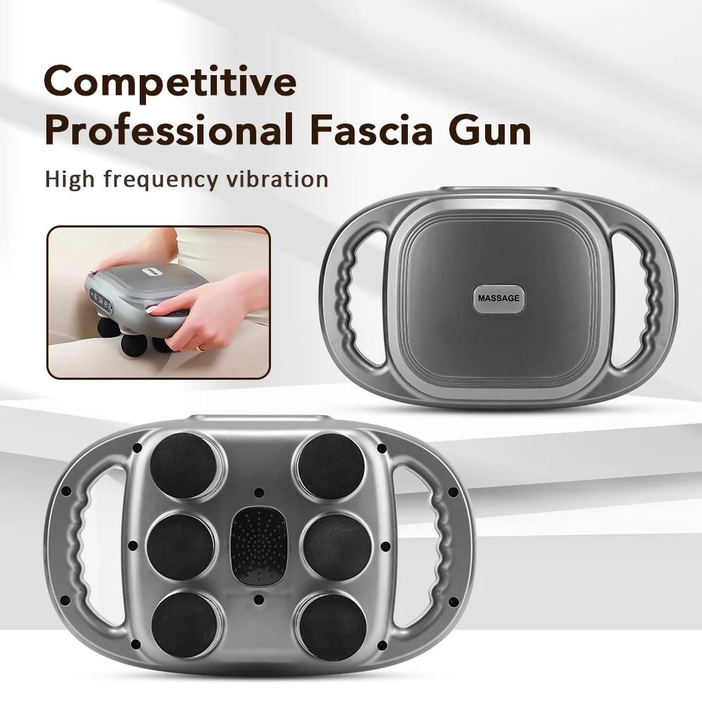Electric Fascia Gun 6 Heads Massage Gun Muscle Relaxation Body Massager Deep Tissue Muscle Relief Back Leg Neck Massage Machine