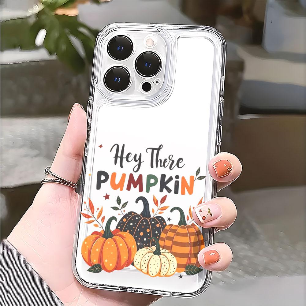 Hey There Pumpkin Autumn Art Transparent Soft TPU Phone Case for Xiaomi Redmi Note 15 14 13 12 11 10 9 Pro Plus 4G 5G Soft Cover