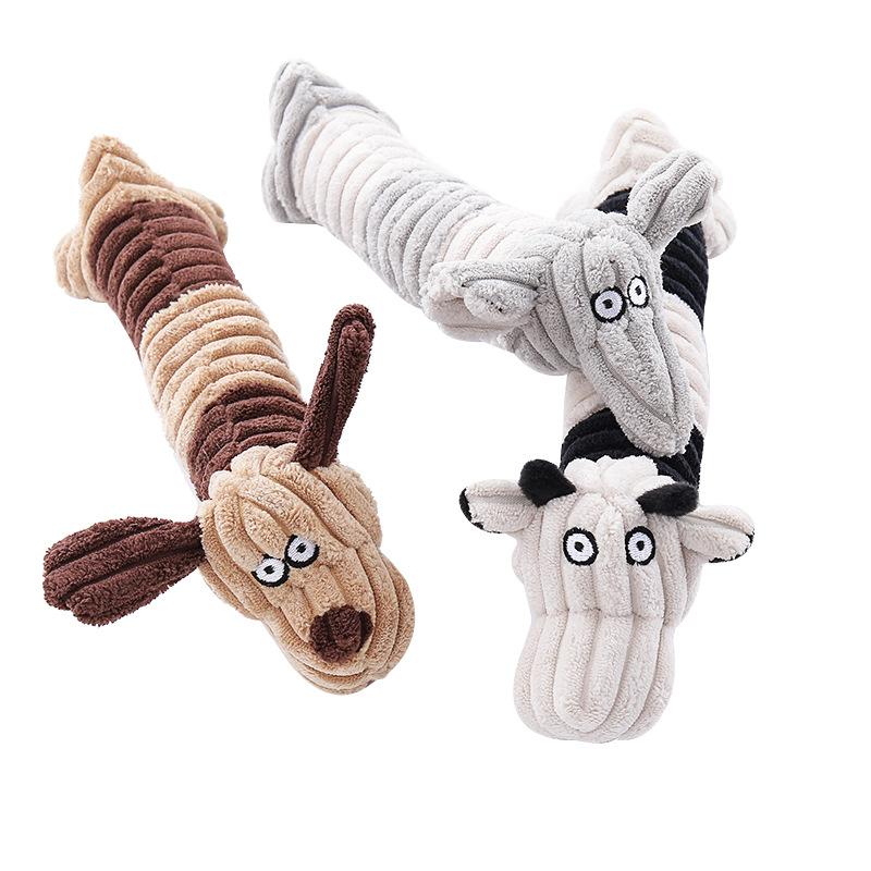 Pet Chew Squeaky Toy for Dogs Cats - Plush Interactive Training Toy, Teeth Cleaning Molar Toy, Safe Soft Chew Toy for
