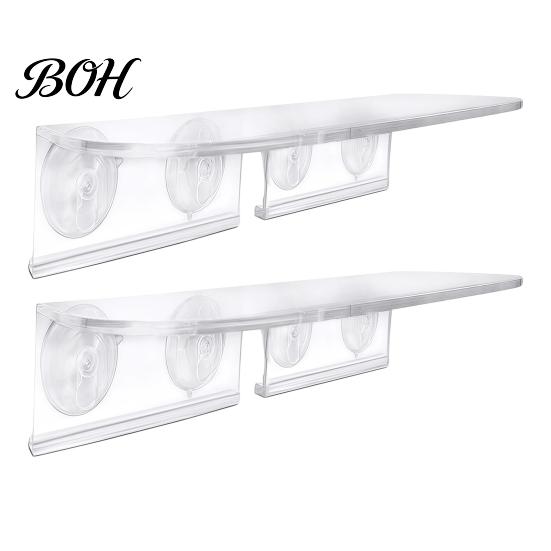 Floating Potted Plant Stands Window Suction Cup Storage Rack, Clear Acrylic Shelf with Microgreen Growing Trays Strong Adsorption, Stand for