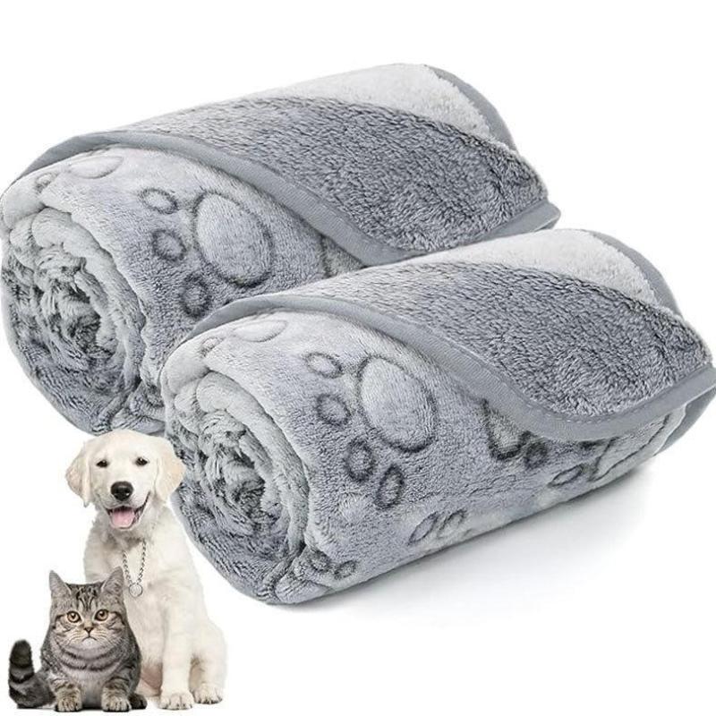 Soft Dog Blanket Washable, Cat Blanket for Indoor Cats Large Medium Small Dog Gifts Puppy Essentials (Grey) Bed Winter
