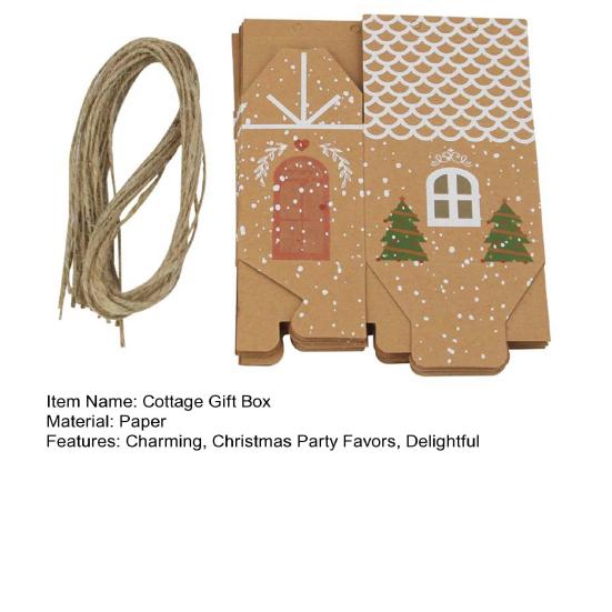 24 Pcs Christmas Cottage Gift Box 3D Pop Up House Shaped Gift Box Paper Treat Box for Holiday Party Favors Cookie Candy Packaging