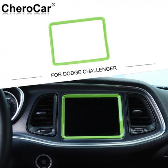 7-дюймовая панель навигации GPS на приборную панель, декоративная рамка для Dodge Challenger, зеленая