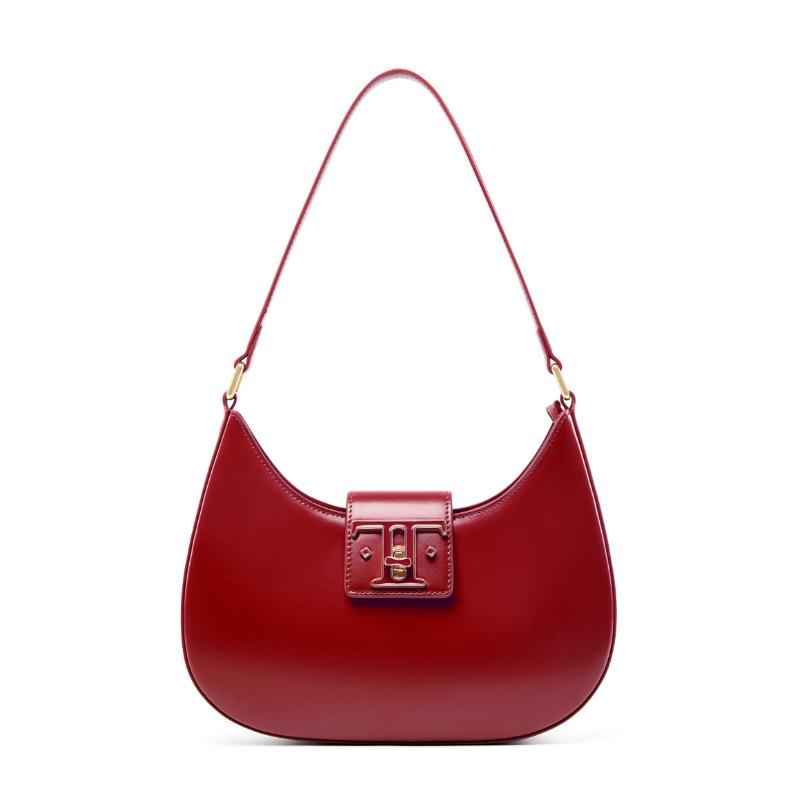 2025 Французский дизайнер натуральная кожа Moon сумка через плечо для женщин вишнякрасный 4493₽