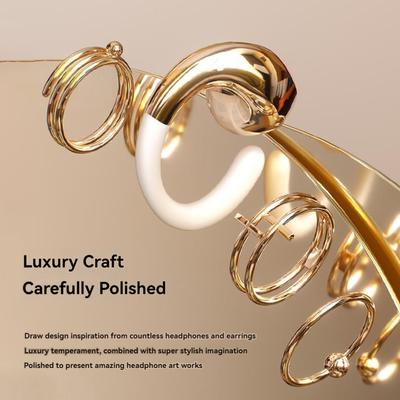 YX38 Open-Ear Bluetooth Earrings - Women's Ear-Hook Earbuds W/ Hi-Fi Sound, ANC & Ultra-Low Latency
