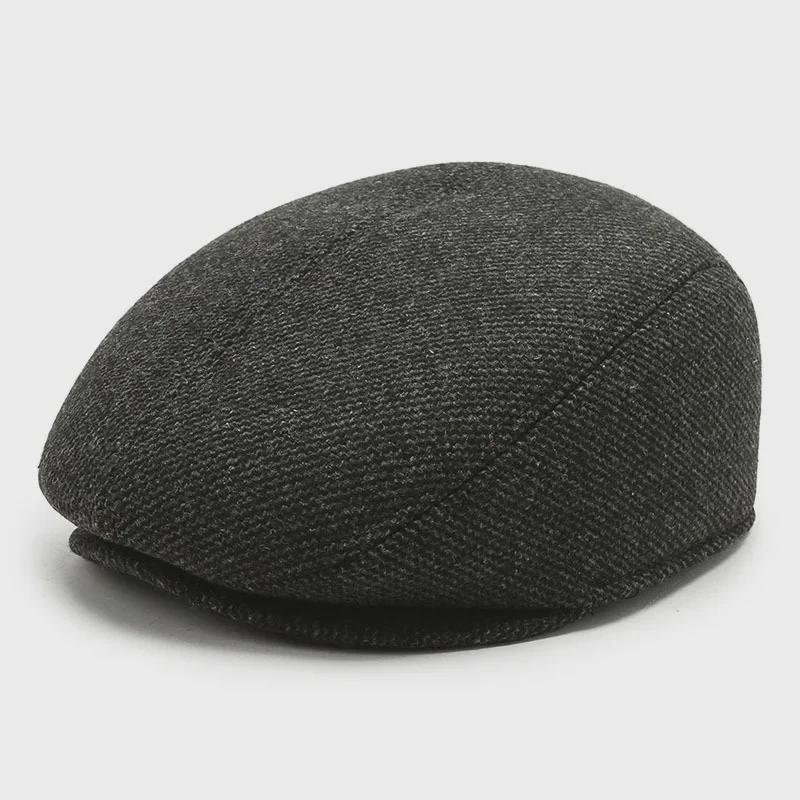 Men's Thickened Duckbill Cap - Autumn/Winter Cotton Hat for Middle-Aged and Elderly