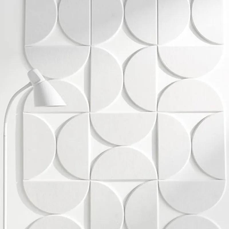 12pcs/set Felt Wall Sticker Soundproof Semicircle Self-Adhesive Wall Panels Peel and Stick for Studio Home Office Decoration