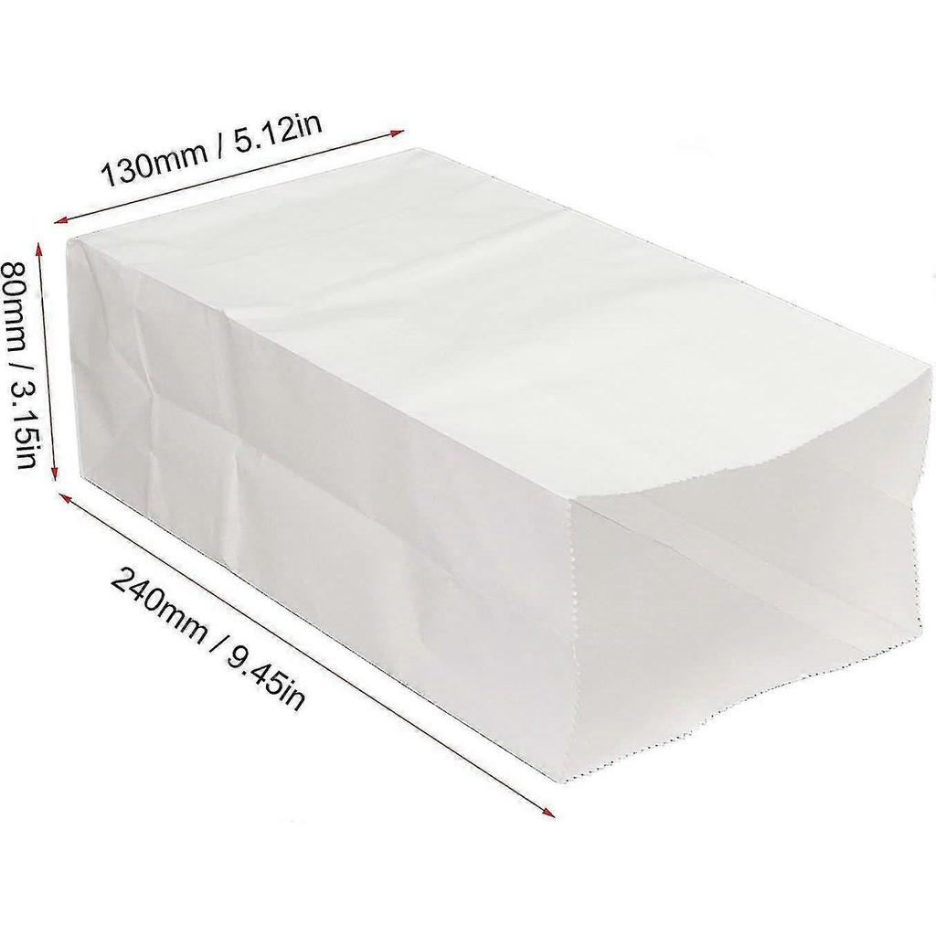 100er Pack Weiße Kraftpapiertüten, Fettbeständige Wachstüten in Lebensmittelqualität, Ideal für Snackbrot, Papiertüten Großhandel Wachspapier - RIpj
