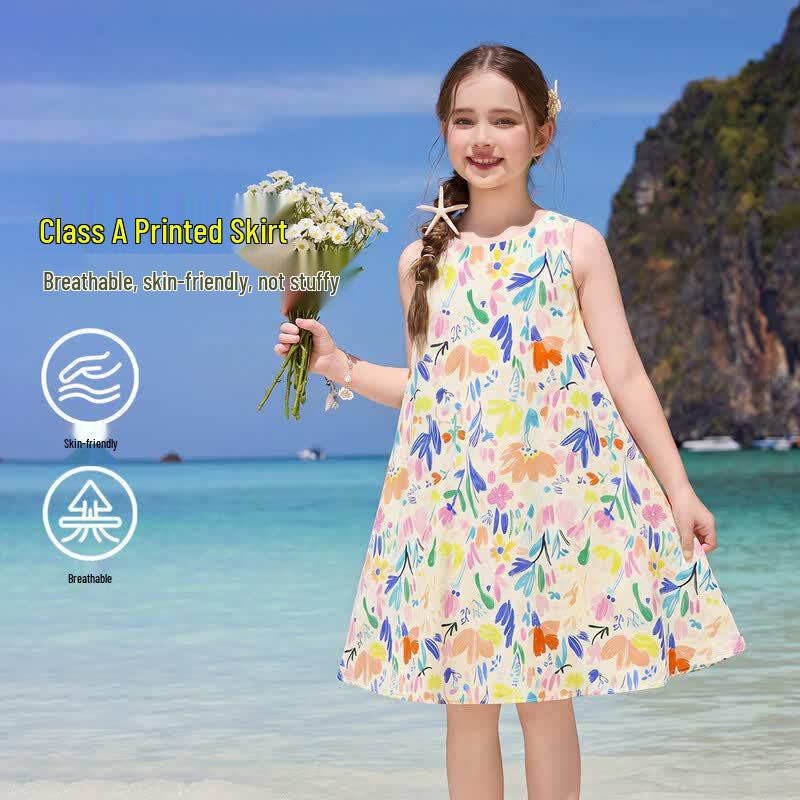 ASK JUNIOR Girl s Sleeveless Beach Dress 130