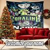 Custom Name Personalized Coraline Print Tapestry, Wall Art Decor, Bedroom, Dorm, Apartment, LivingRoom, Party Backdrop, Gift for Birthday