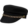 British Flat Top Hat Women'S Chain Decorative Octagonal Hat Trendy Versatile Beret Simple Spring And Summer