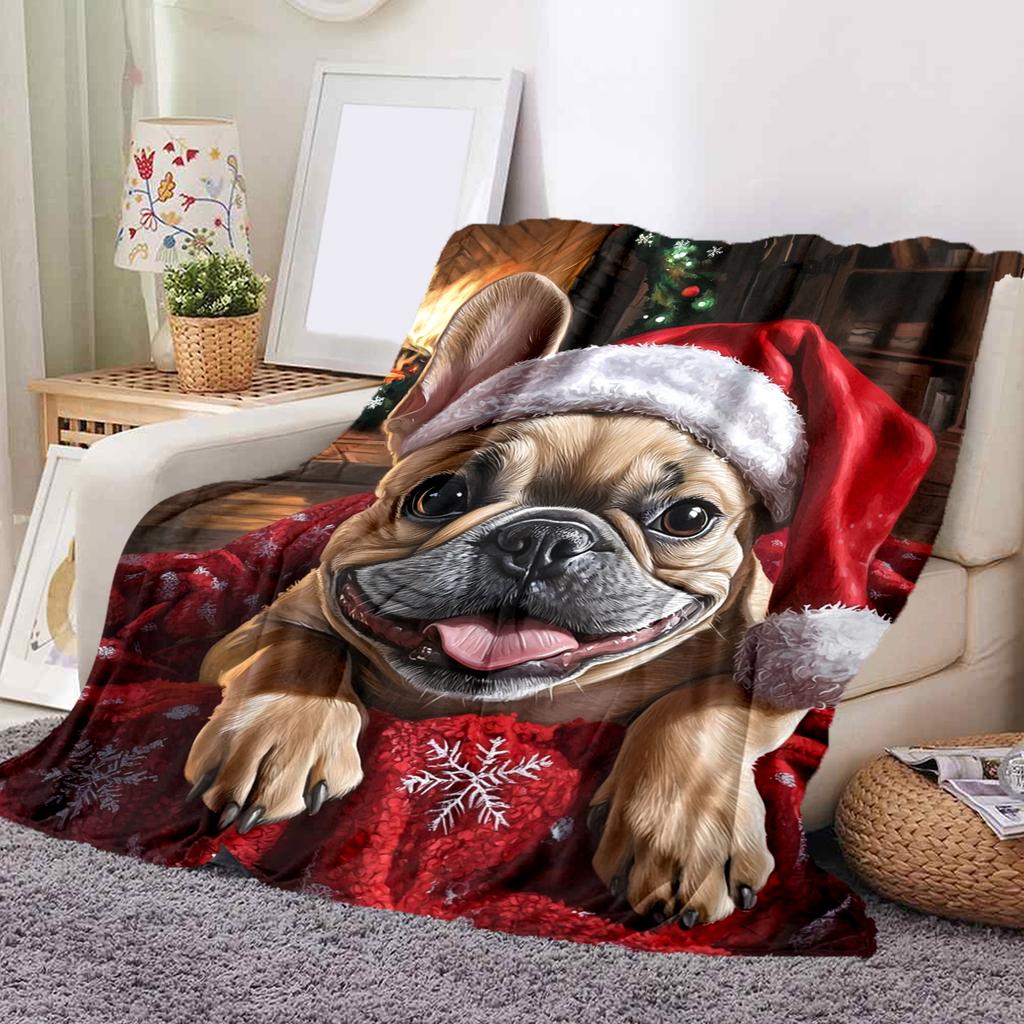 1Pc Cartoon Print Flannel Blanket, High Quality Comfortable for All Seasons, Home Decor, Warmth and Comfort, Perfect for Christmas Birthday Gift