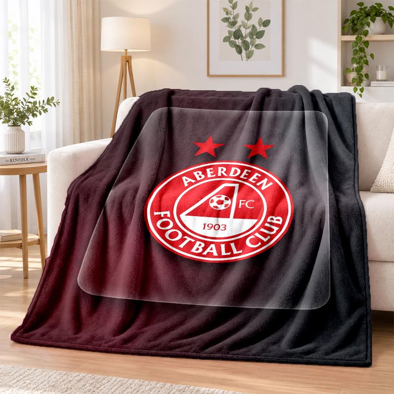 Aberdeen FC Printed Flannel Blanket Warm Comfort Bed Throw For Indoor Home Decoration