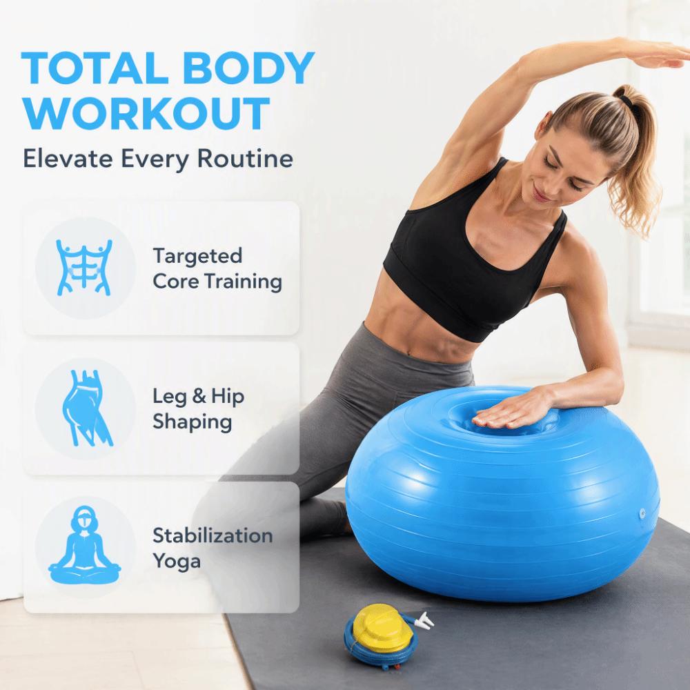 Palla per Allenamento Palla per Allenamento Core con Pompa Gonfiabile Palla per Esercizi di Stabilità Fitness Casalingo