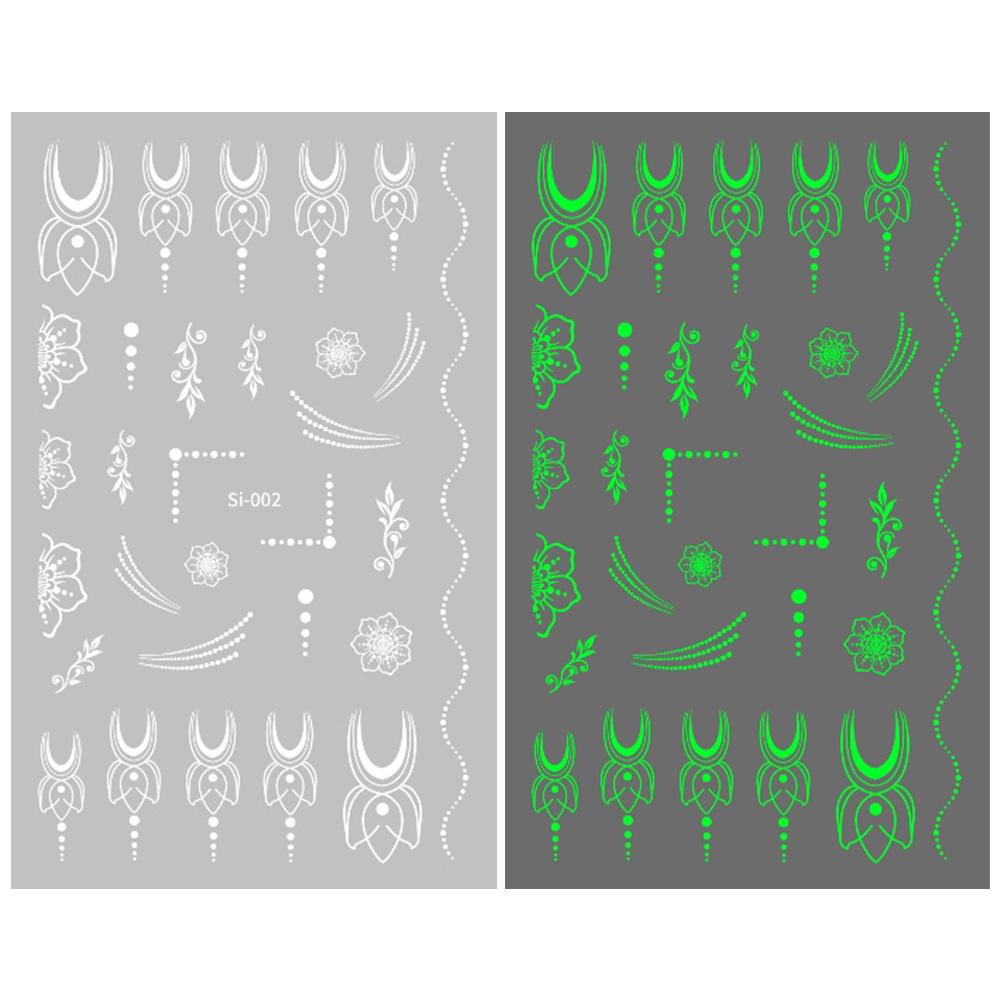 2026 Luminous Green & Blue Nail Stickers for Professional Salons - White-Enhancing Style