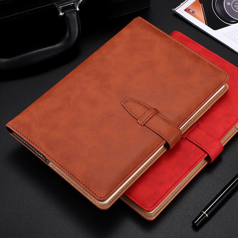 Premium A5 Leather Notebook with Magnetic Buckle Closure Customizable Journal Diary for School Office Personal Writing Use
